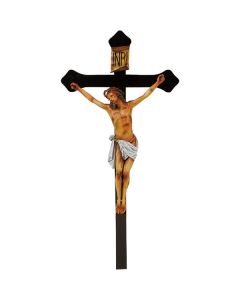 Cathloic Passion Crucifix from Leaflet Missal. Measures 33 x 16 inches.