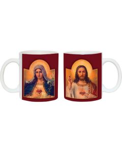 Antique Immaculate and Sacred Hearts Mug
