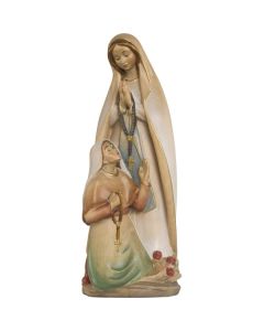 OL Lourdes with Bernadette Mini Wood Carved Statue