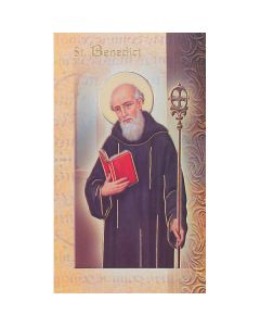 Benedict Mini Lives of the Saints Holy Card