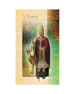 Hubert Mini Lives of the Saints Holy Card