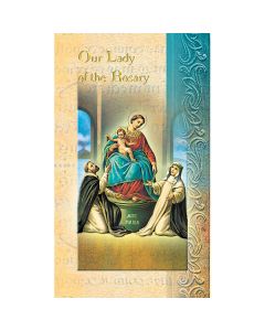 OL of the Rosary Mini Lives of the Saints Holy Card