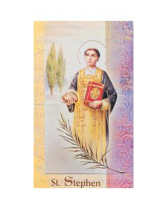 Stephen Mini Lives of the Saints Holy Card