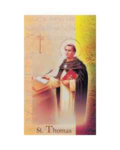 Thomas Aquinas Mini Lives of the Saints Holy Card