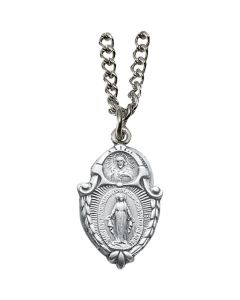 Sterling Silver Miraculous and Scapular Medal