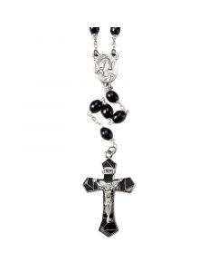 Black Wood Bead Rosary