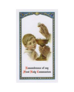 Communion Boy with Chalice Holy Card