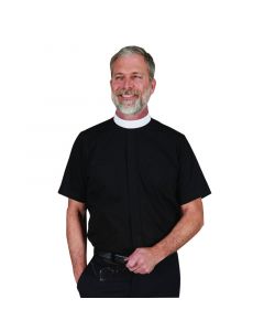 Short Sleeve Neckband Clerical Shirt