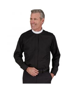 Long Sleeve Neckband Clerical Shirt