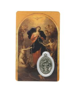 Mary Undoer of Knots Devotional Holy Card with Medal