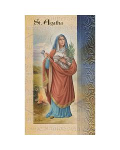 St Agatha Mini Lives of the Saints Holy Card