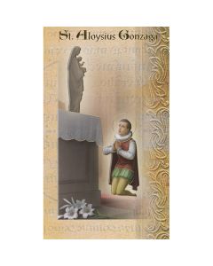St Aloysius Gonzaga Mini Lives of the Saints Holy Card