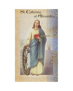 St Catherine of Alexandria Mini Lives of the Saint Holy Card