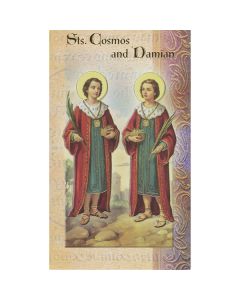 Sts Cosmos and Damian Mini Lives of the Saints Holy Card