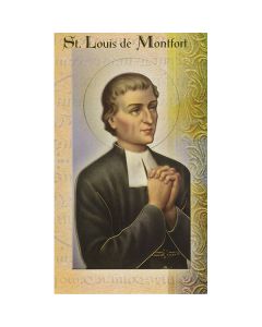 St Louis De Montfort Mini Lives of the Saints Holy Card