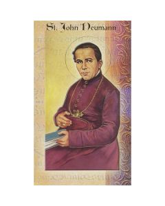 St John Neumann Mini Lives of the Saints Holy Card