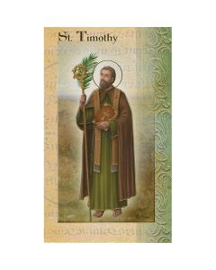St Timothy Mini Lives of the Saints Holy Card