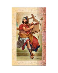 St David Mini Lives of the Saints Holy Card