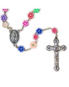 Multi Color Flower Rosary