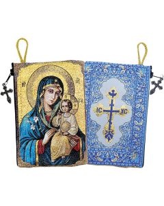 Madonna and Child with Lily Tapestry Icon Pouch