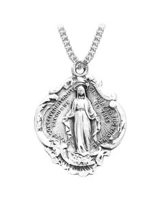 Sterling Baroque Style Miraculous Medal