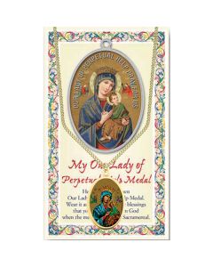 Our Lady of Perpetual Help Enameled Patron Saint Medal