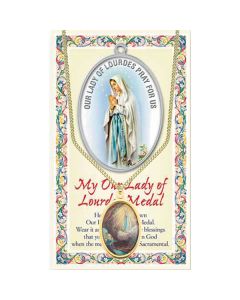 Our Lady of Lourdes Enameled Patron Saint Medal