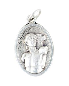 St Sebastian Oxidized Medal