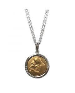 Gold Filled Madonna and Child Pendant