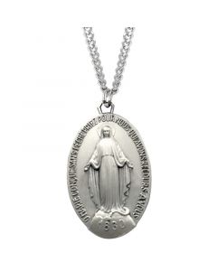 Large French Miraculous Medal Pendant