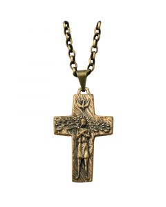Bronze Pope Cross Pendant