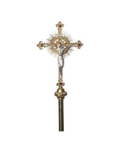 Starburst Processional Cross With Stones