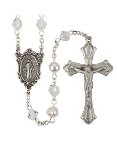 Handmade Pearl and Crystal Rosary