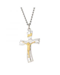 Two-Tone Ribbon Crucifix