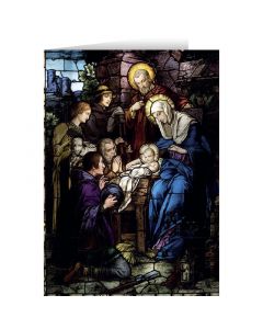 Nativity Stained Glass Christmas Card