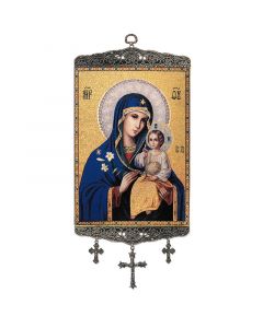 Madonna And Child Icon Tapestry Banner