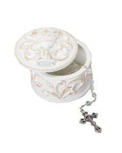 Filigree Communion Chalice Rosary Box