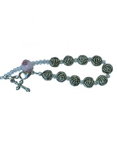 Rosebud Rosary Bracelet