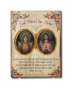 Twin Hearts Home Blessing Wall Plaque