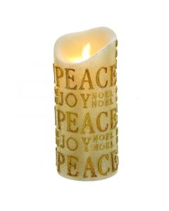 Peace, Joy, Love & Noel LED Flicker Candle