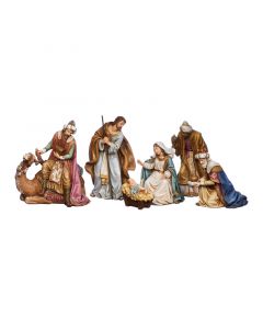 6PC Nativity Set w/King on Camel