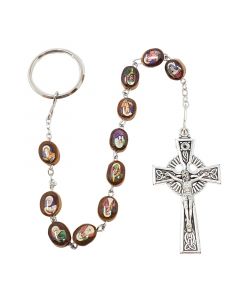 Saints of Ireland Rosary Keychain