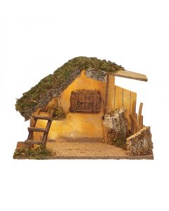 Lighted Italian Wood and Moss Stable