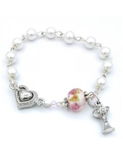 Pearl Bracelet with Chalice Charm