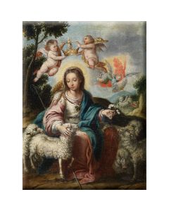 Divine Shepherdess Stretched Canvas - de Tovar