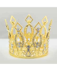 Clear Crystal Jeweled Metal Crown
