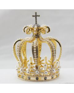 Pearl Jeweled Metal Crown