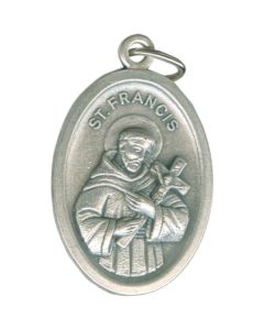Francis of Assisi Oval Oxidized Medal