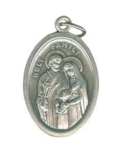 Holy Family Oval Oxidized Medal