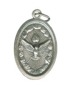 Holy Spirit Oval Oxidized Medal